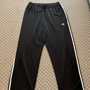 SOLD Mens black adidas sweatpants bootcut adjustable waistband